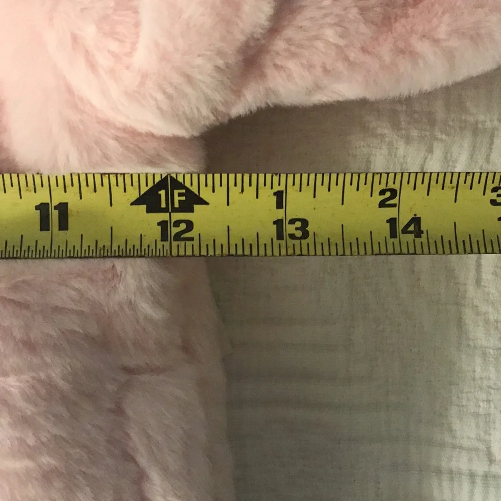 New Old Navy Soft Pink Hooded Fuzzy Coat with Gold Bow Buttons 3 T 3T Girl’s